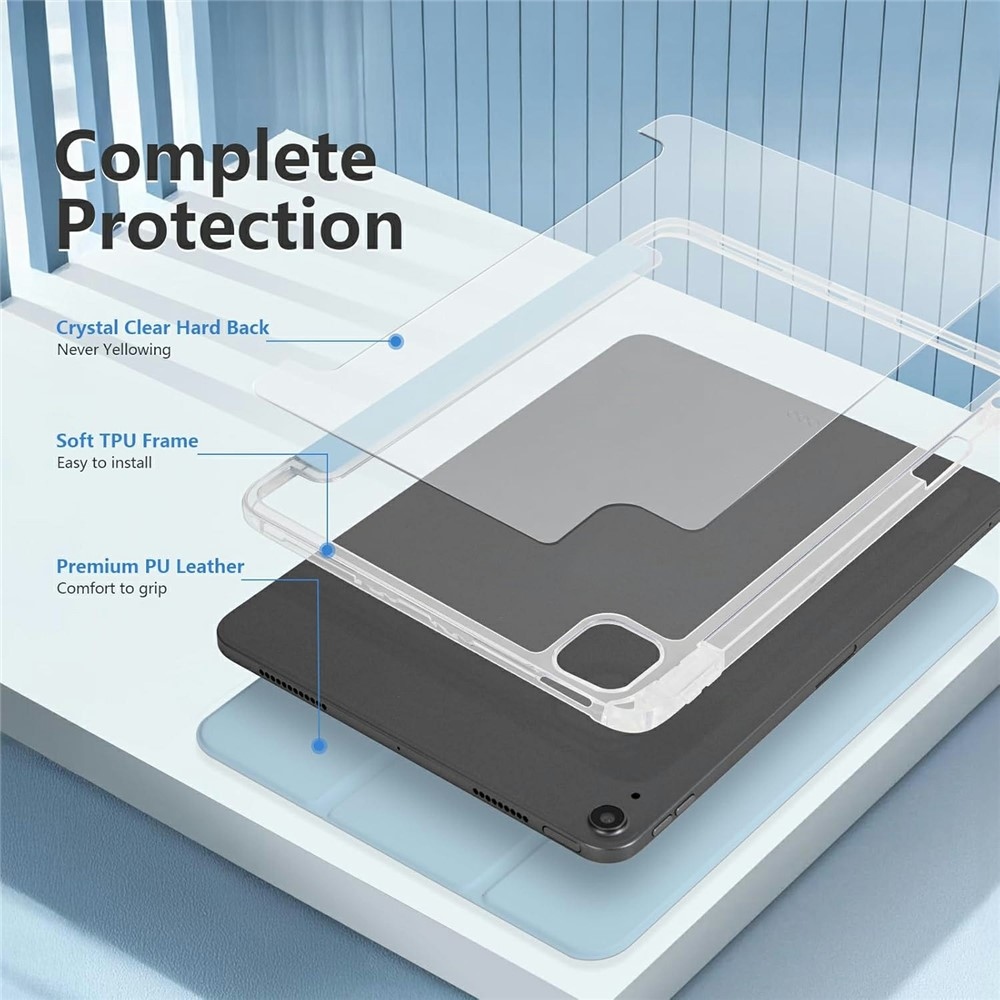 Case chytré zavírací pouzdro v pevnými zády na tablet iPad Air 11 (2024)/(2025)/(2026) - světlemodré