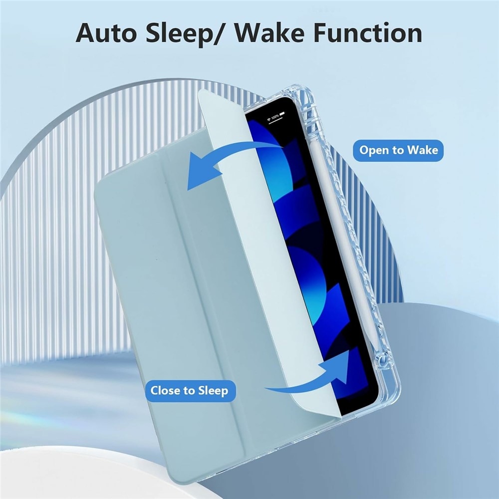 Case chytré zavírací pouzdro v pevnými zády na tablet iPad Air 11 (2024)/(2025)/(2026) - světlemodré