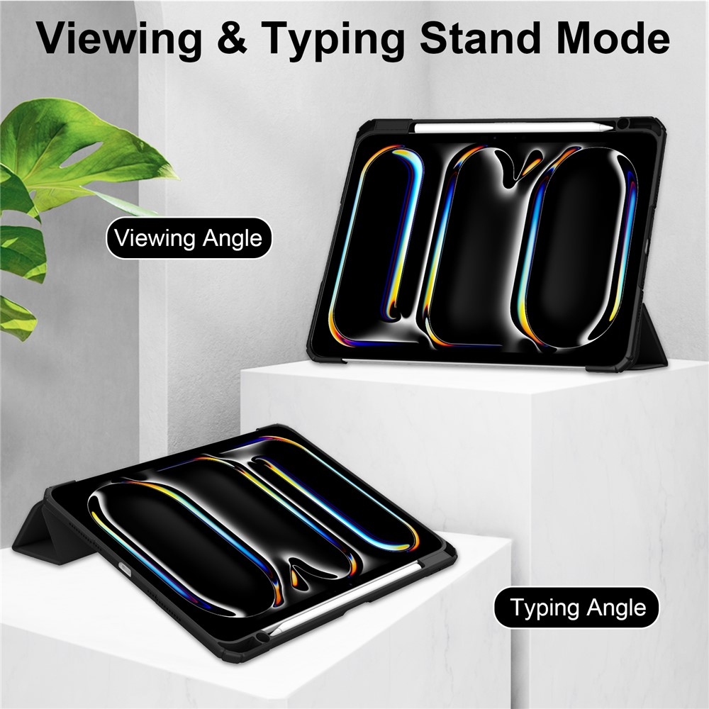 Case chytré zavírací pouzdro v pevnými zády na tablet iPad Pro 11 (2024)/(2025) - černé