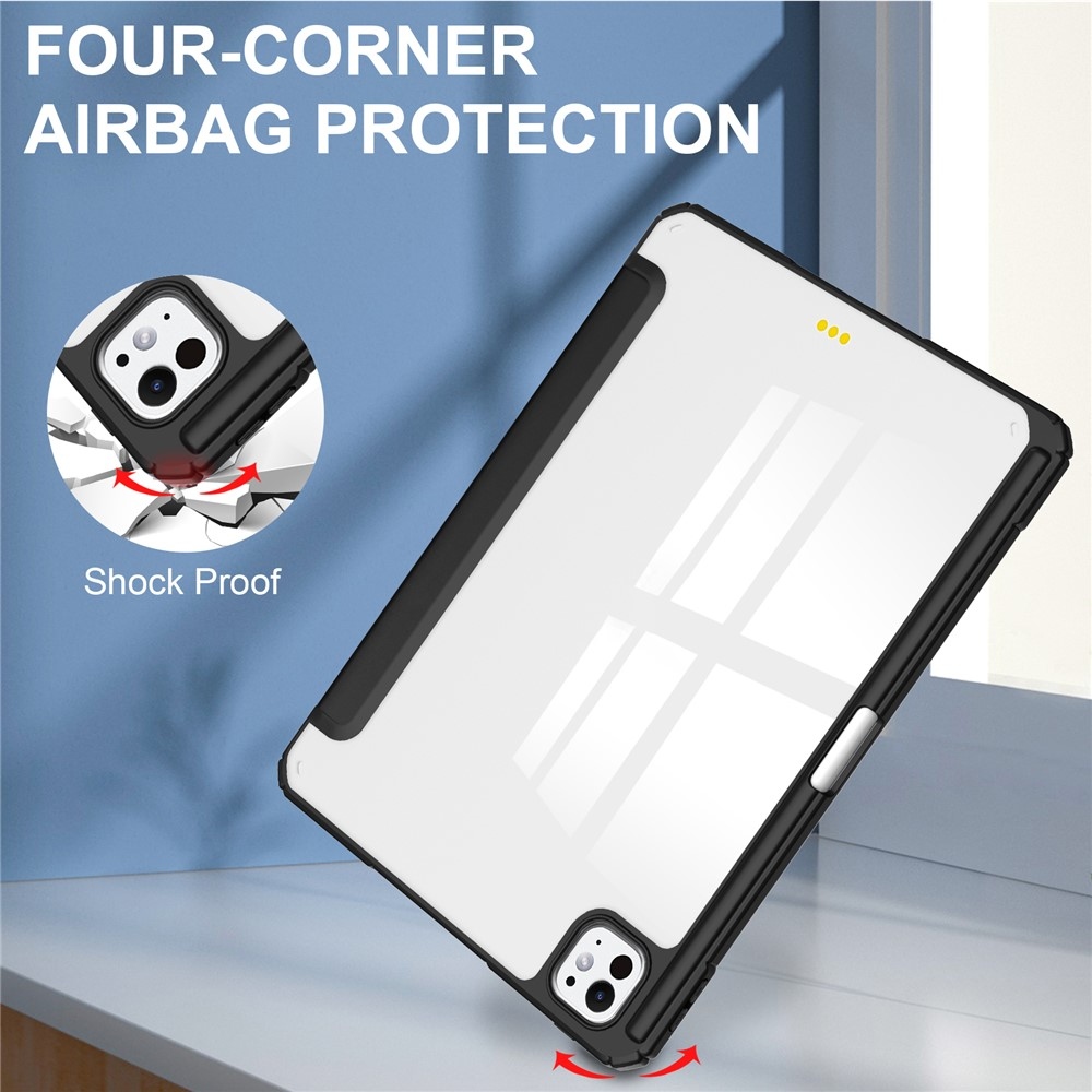 Case chytré zavírací pouzdro v pevnými zády na tablet iPad Pro 11 (2024)/(2025) - černé