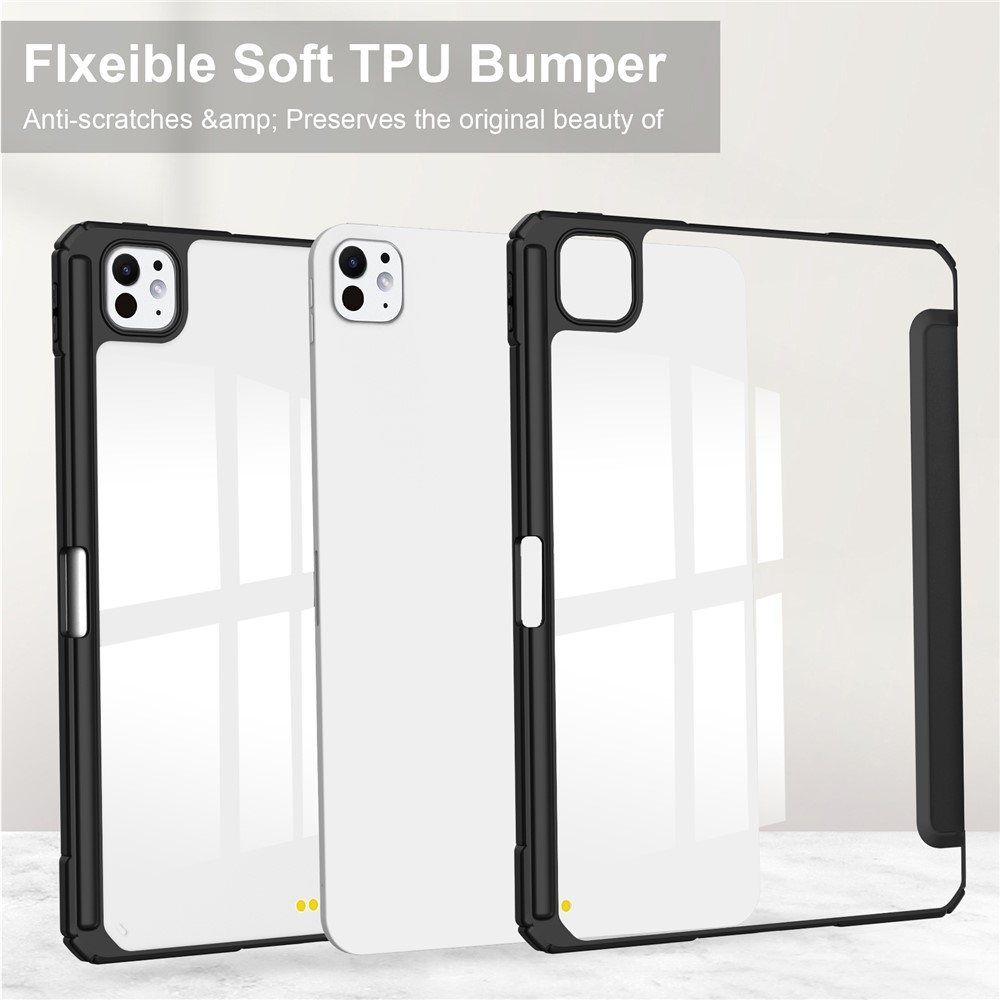 Case chytré zavírací pouzdro v pevnými zády na tablet iPad Pro 11 (2024)/(2025) - černé