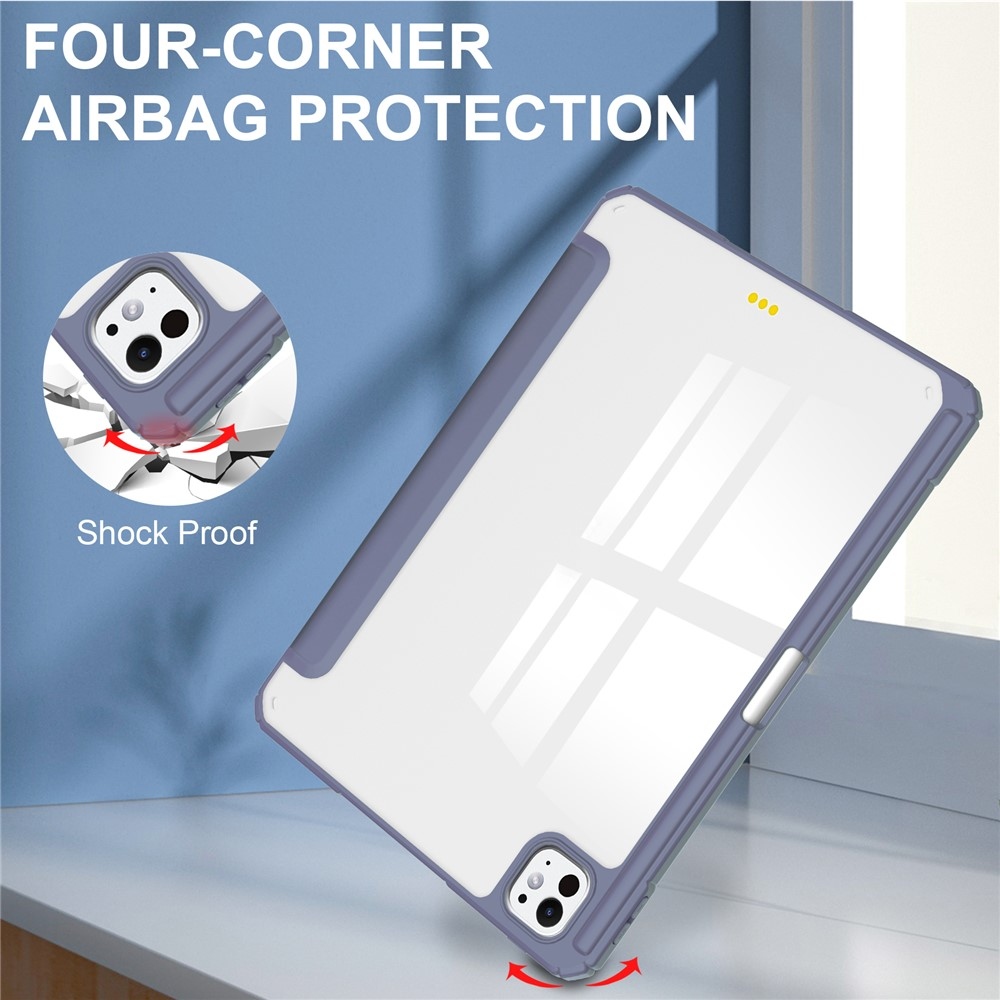 Case chytré zavírací pouzdro v pevnými zády na tablet iPad Pro 11 (2024)/(2025) - fialové