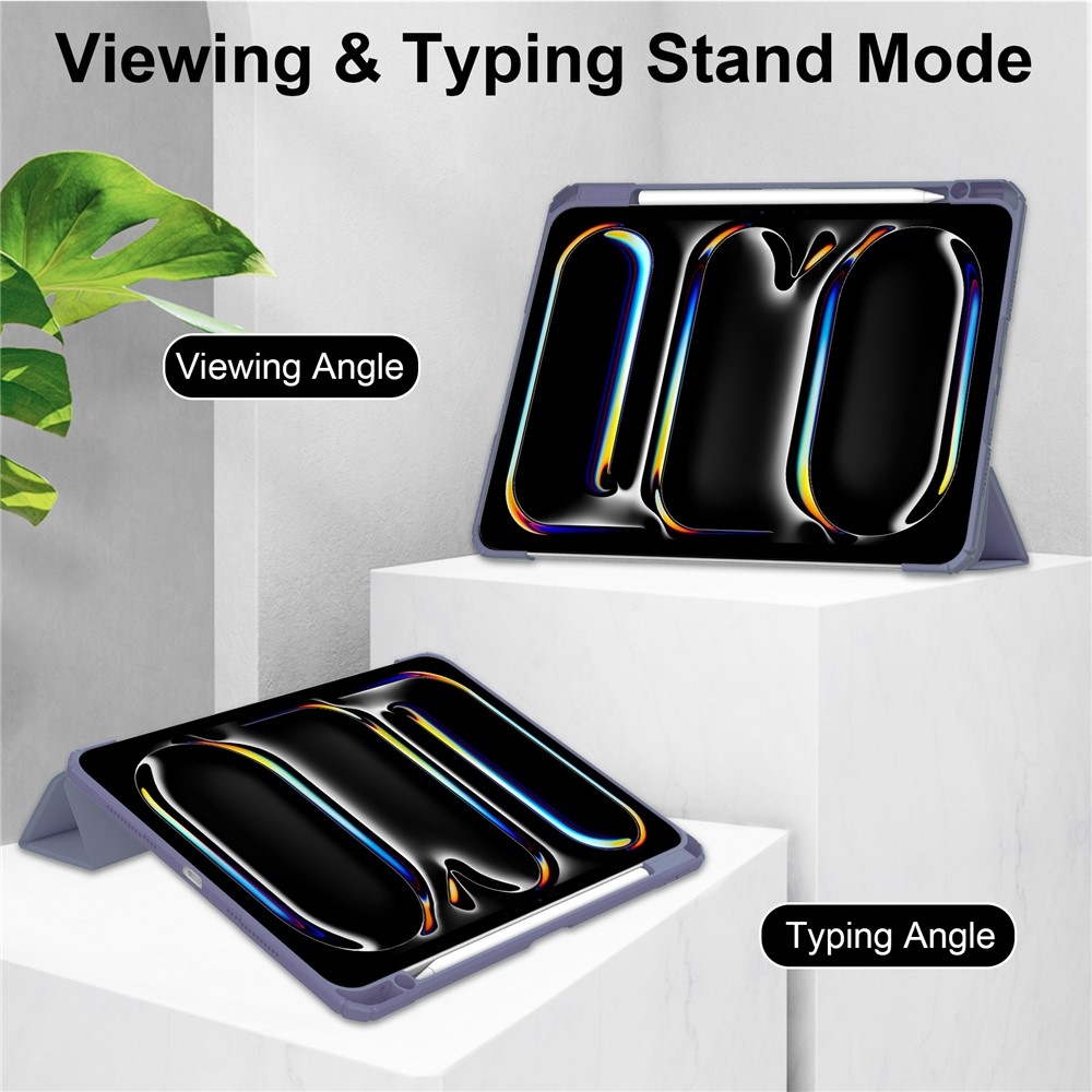 Case chytré zavírací pouzdro v pevnými zády na tablet iPad Pro 11 (2024)/(2025) - fialové