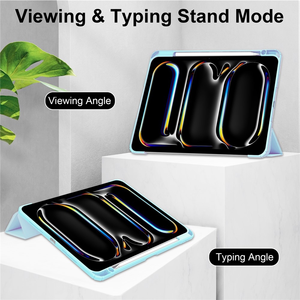 Case chytré zavírací pouzdro v pevnými zády na tablet iPad Pro 11 (2024)/(2025) - světlemodré