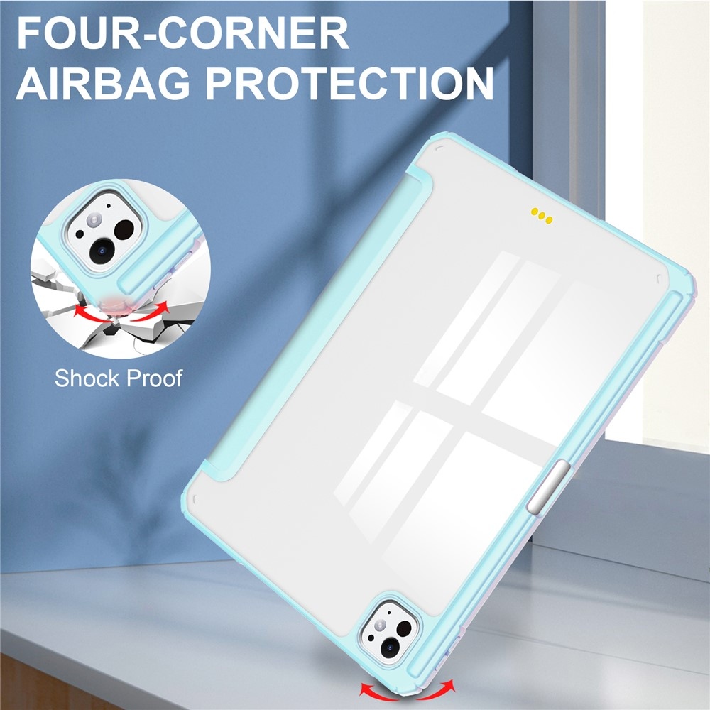 Case chytré zavírací pouzdro v pevnými zády na tablet iPad Pro 11 (2024)/(2025) - světlemodré