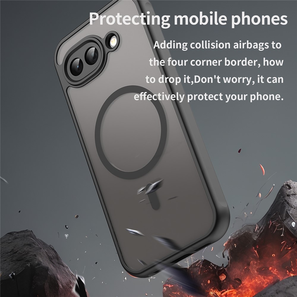 Case matný gelový obal s MagSafe na Google Pixel 10a - černý