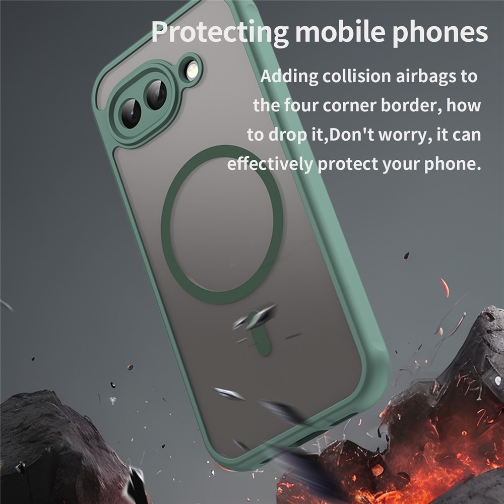 Case matný gelový obal s MagSafe na Google Pixel 10a - zelený