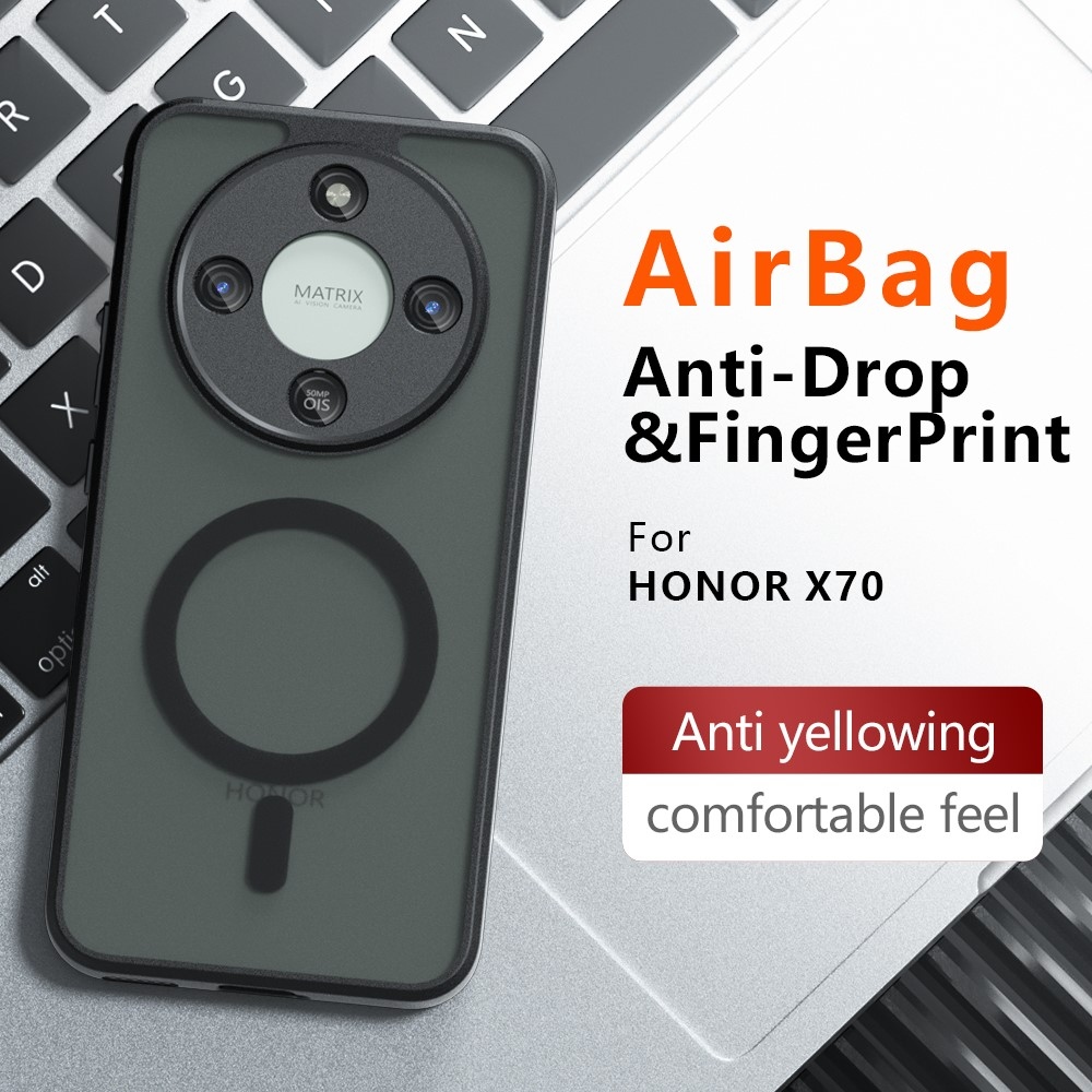 Case matný gelový obal s MagSafe na Honor Magic 8 Lite 5G - černý