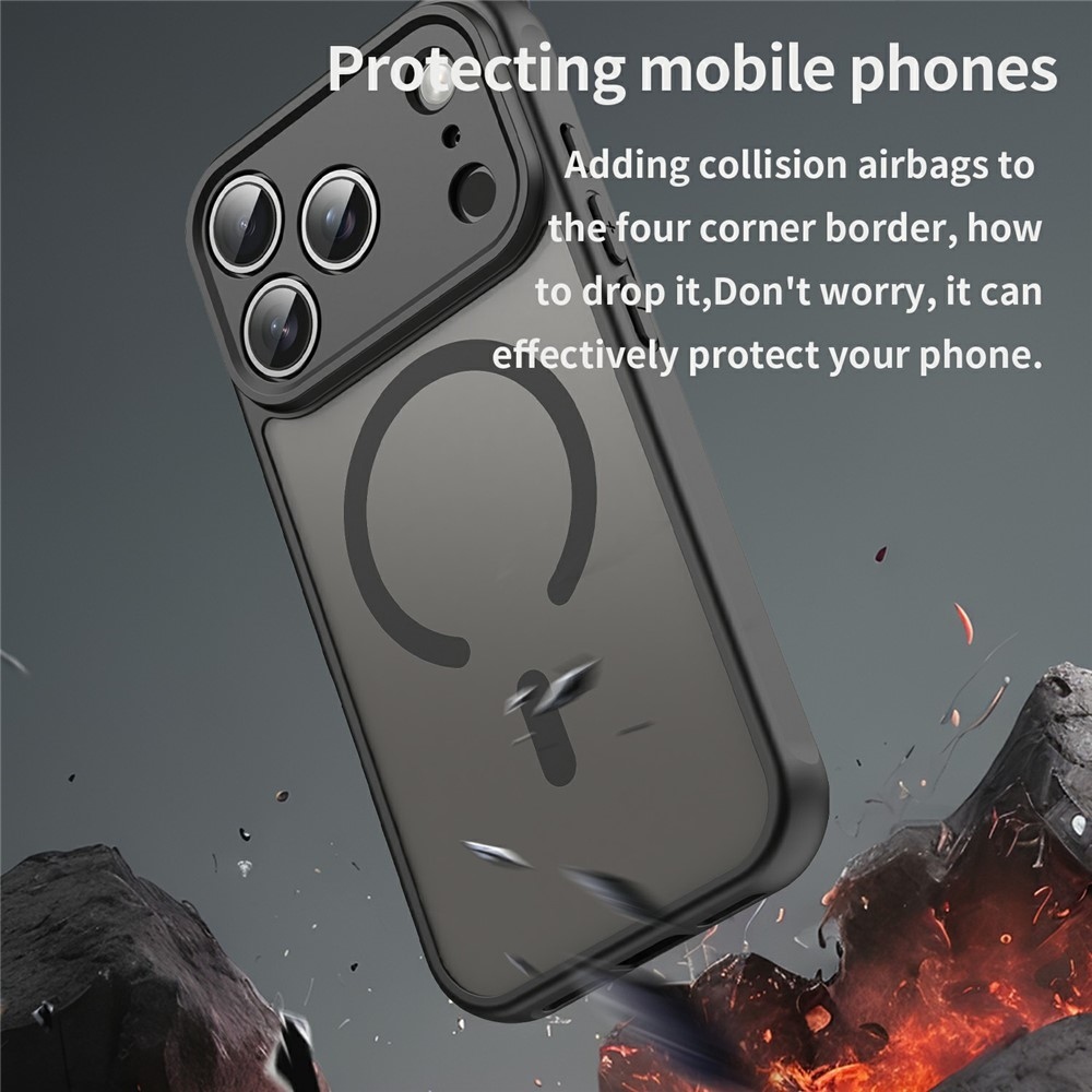 Case matný gelový obal s MagSafe na iPhone 18 Pro Max/17 Pro Max - černý