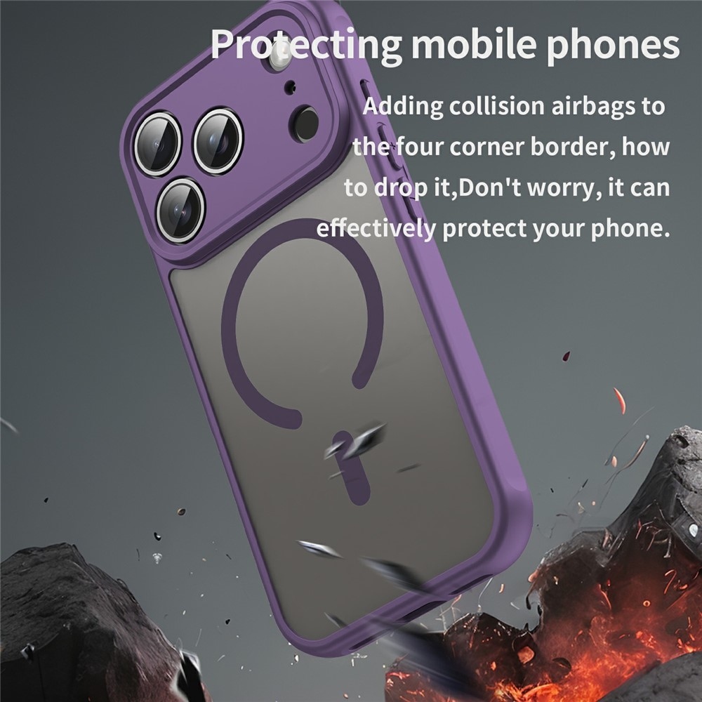 Case matný gelový obal s MagSafe na iPhone 18 Pro Max/17 Pro Max - fialový