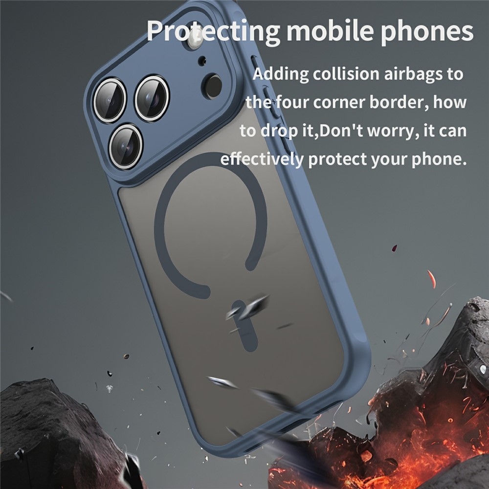 Case matný gelový obal s MagSafe na iPhone 18 Pro Max/17 Pro Max - modrý