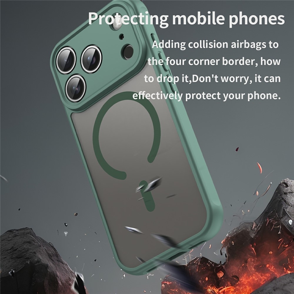 Case matný gelový obal s MagSafe na iPhone 18 Pro Max/17 Pro Max - zelený