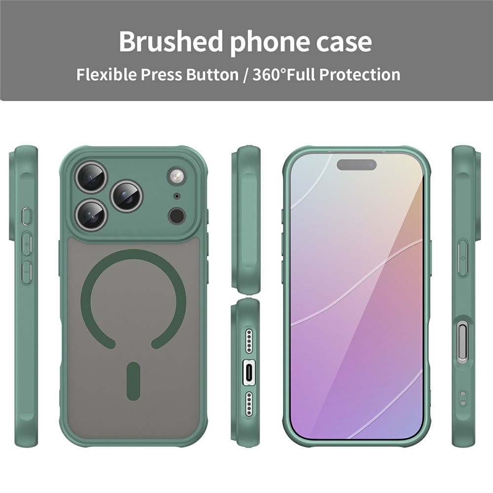 Case matný gelový obal s MagSafe na iPhone 18 Pro Max/17 Pro Max - zelený