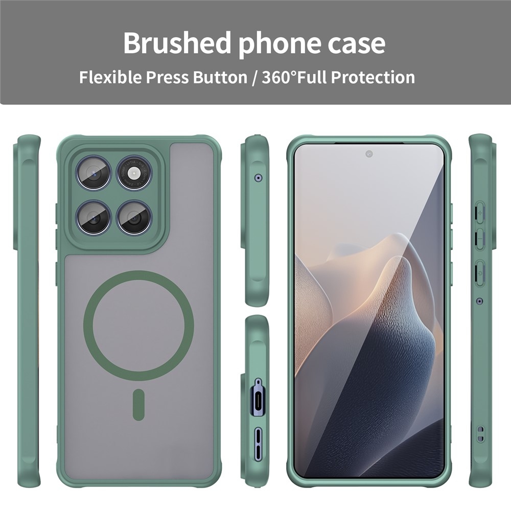 Case matný gelový obal s MagSafe na Motorola Moto G57 Power 5G - zelený