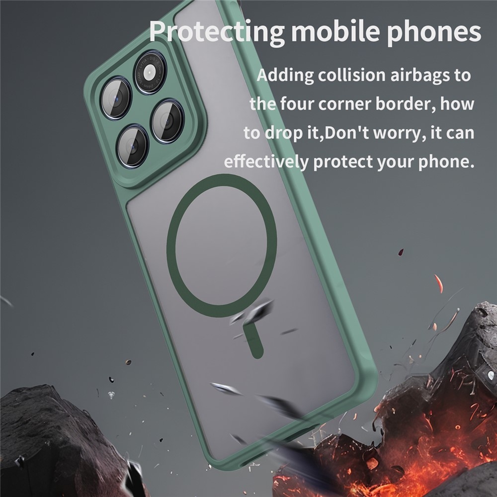 Case matný gelový obal s MagSafe na Motorola Moto G57 Power 5G - zelený