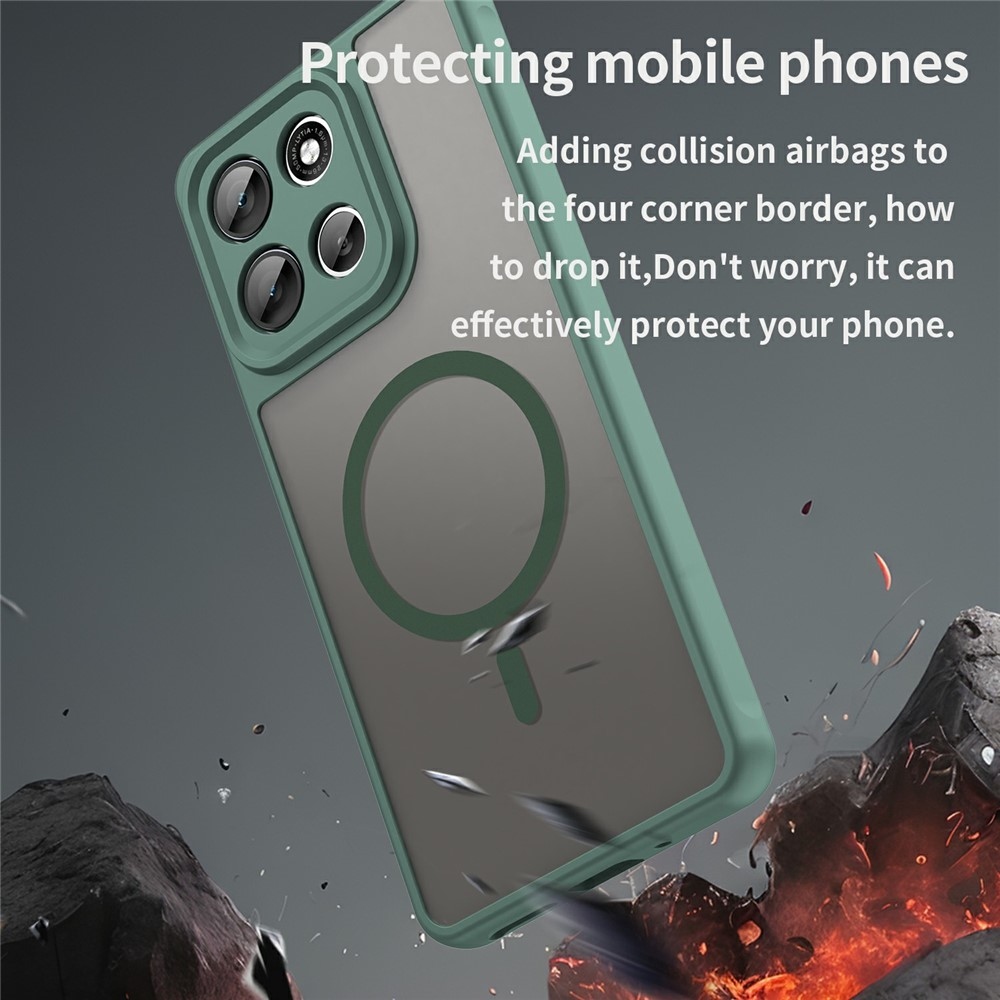 Case matný gelový obal s MagSafe na Motorola Moto G86 Power 5G - zelený