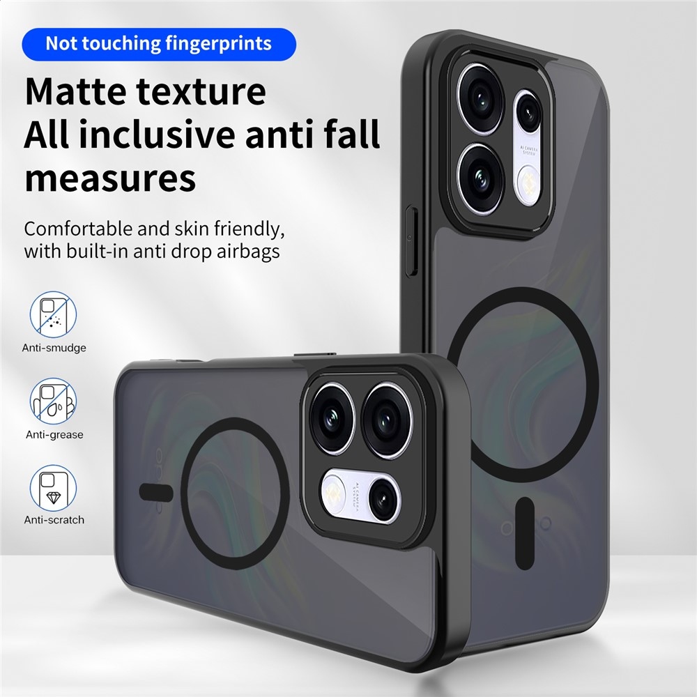 Case matný gelový obal s MagSafe na Oppo Reno 16 Pro 5G/Oppo Reno 16 5G - černý