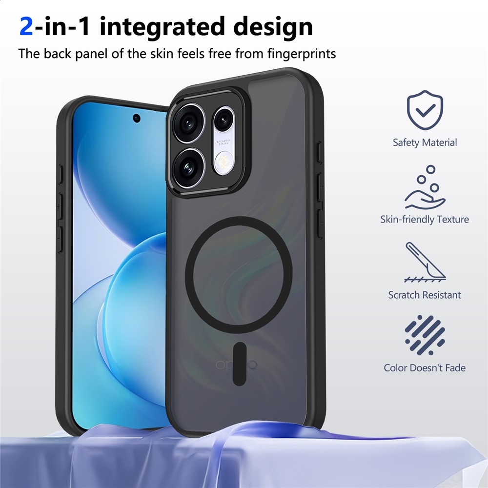 Case matný gelový obal s MagSafe na Oppo Reno 16 Pro 5G/Oppo Reno 16 5G - černý