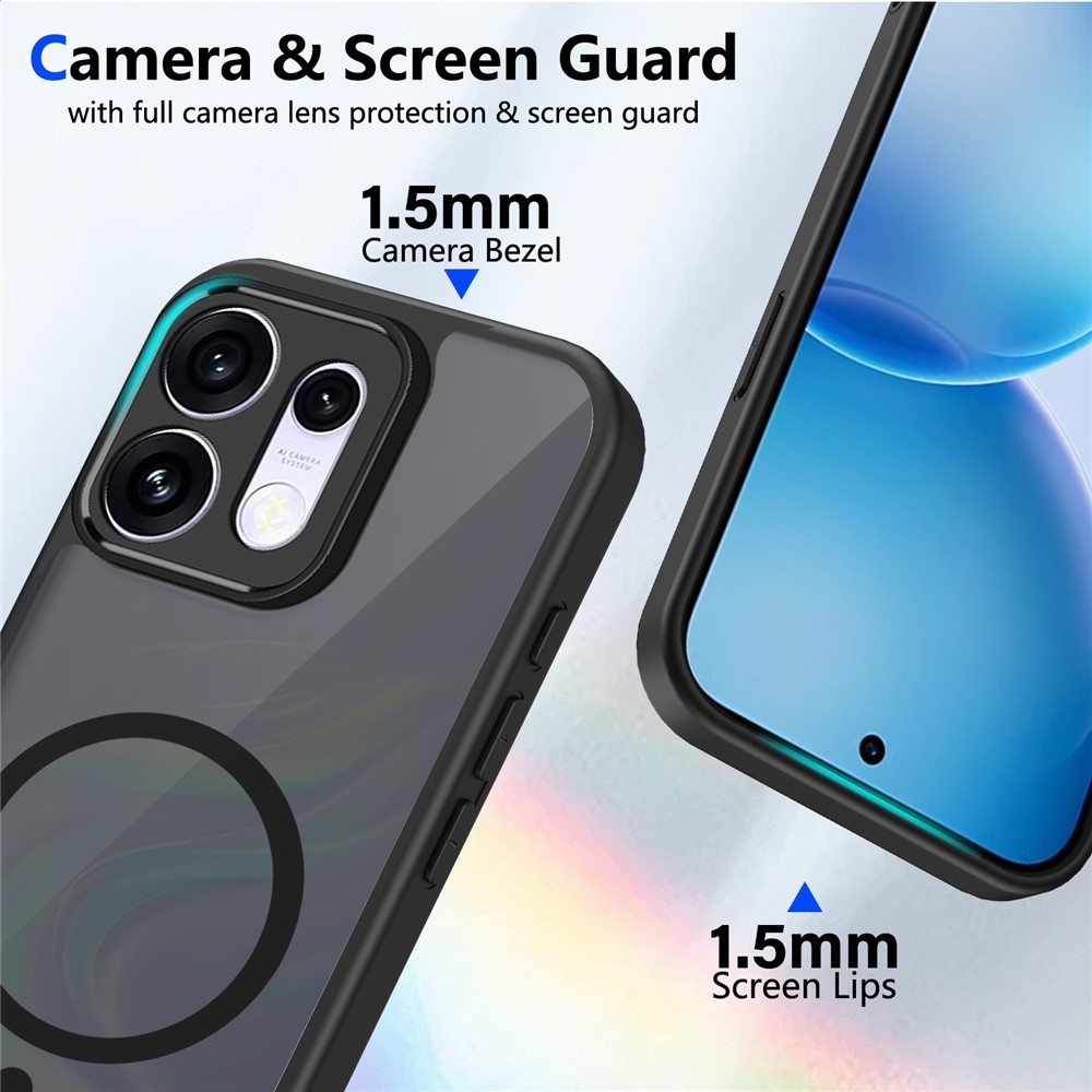 Case matný gelový obal s MagSafe na Oppo Reno 16 Pro 5G/Oppo Reno 16 5G - černý