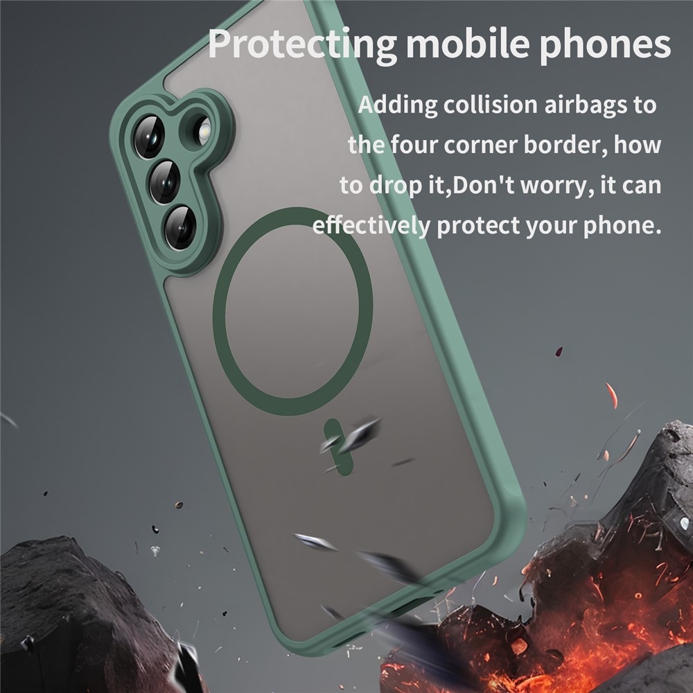 Case matný gelový obal s MagSafe na Samsung Galaxy A37 5G - zelený