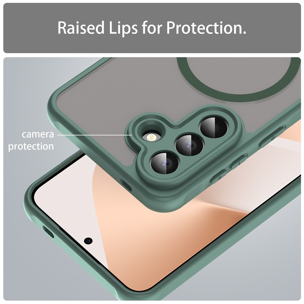 Case matný gelový obal s MagSafe na Samsung Galaxy A57 5G - zelený