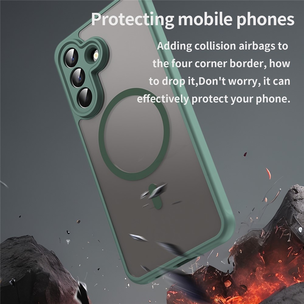 Case matný gelový obal s MagSafe na Samsung Galaxy A57 5G - zelený