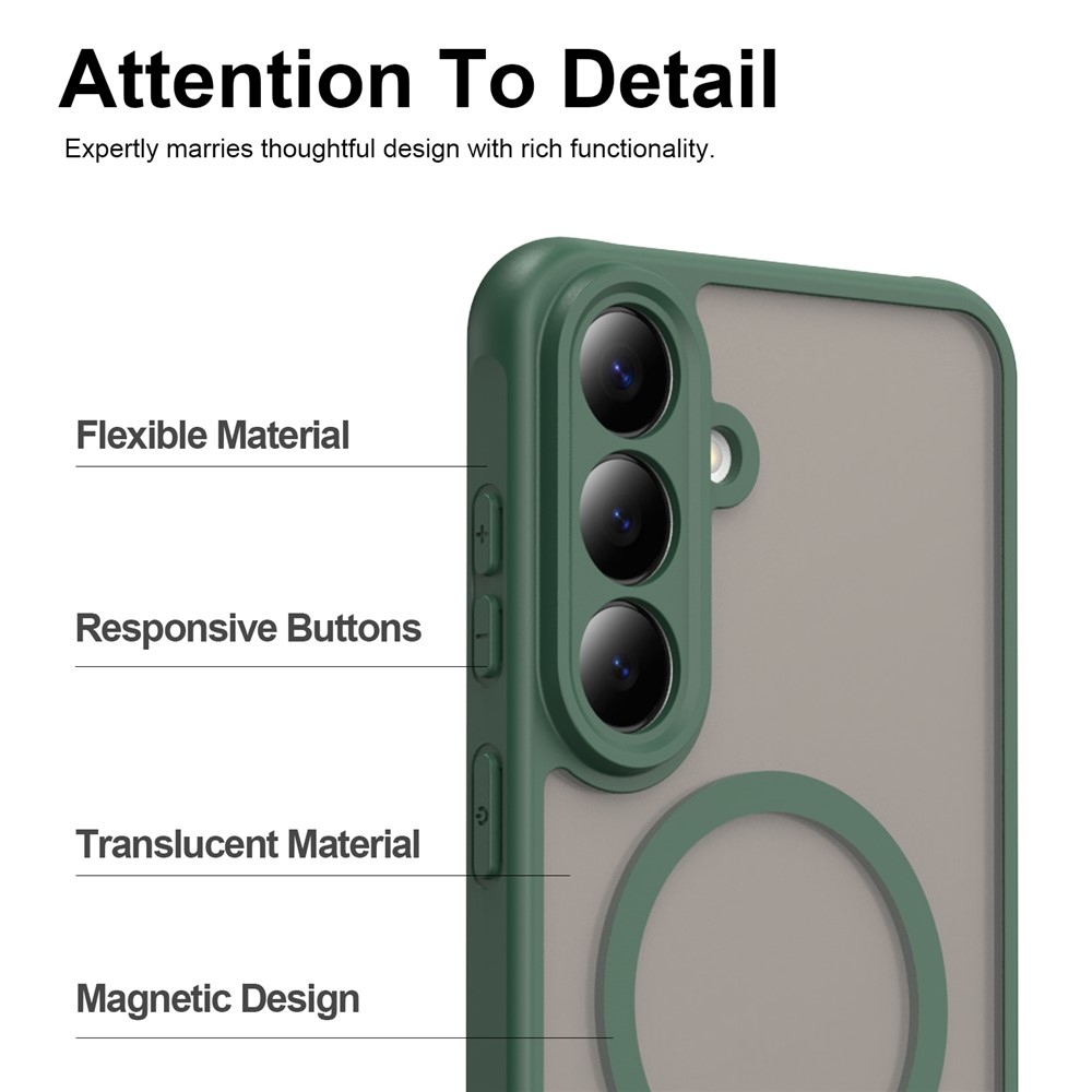 Case matný gelový obal s MagSafe na Samsung Galaxy S26 FE - zelený