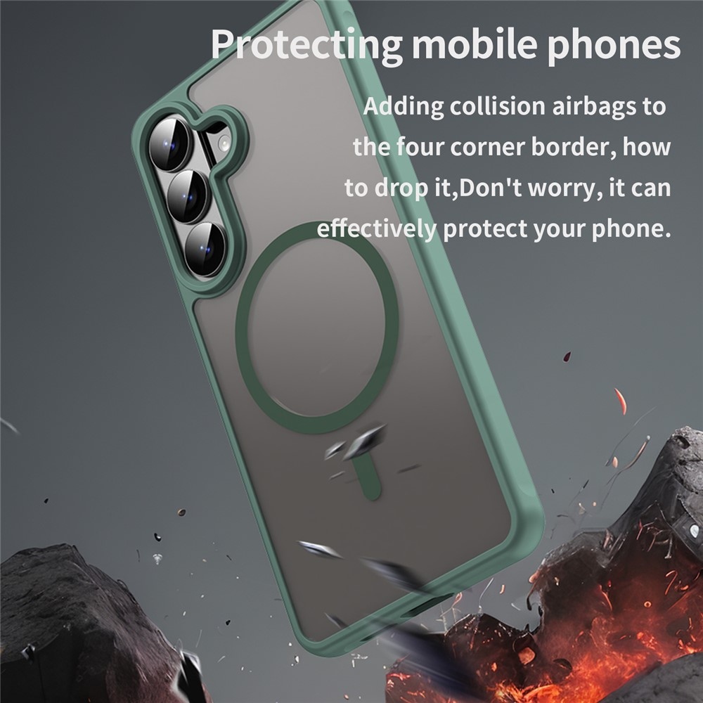 Case matný gelový obal s MagSafe na Samsung Galaxy S26+ - zelený