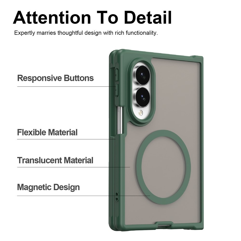 Case matný gelový obal s MagSafe na Samsung Galaxy Z Fold8 5G - zelený