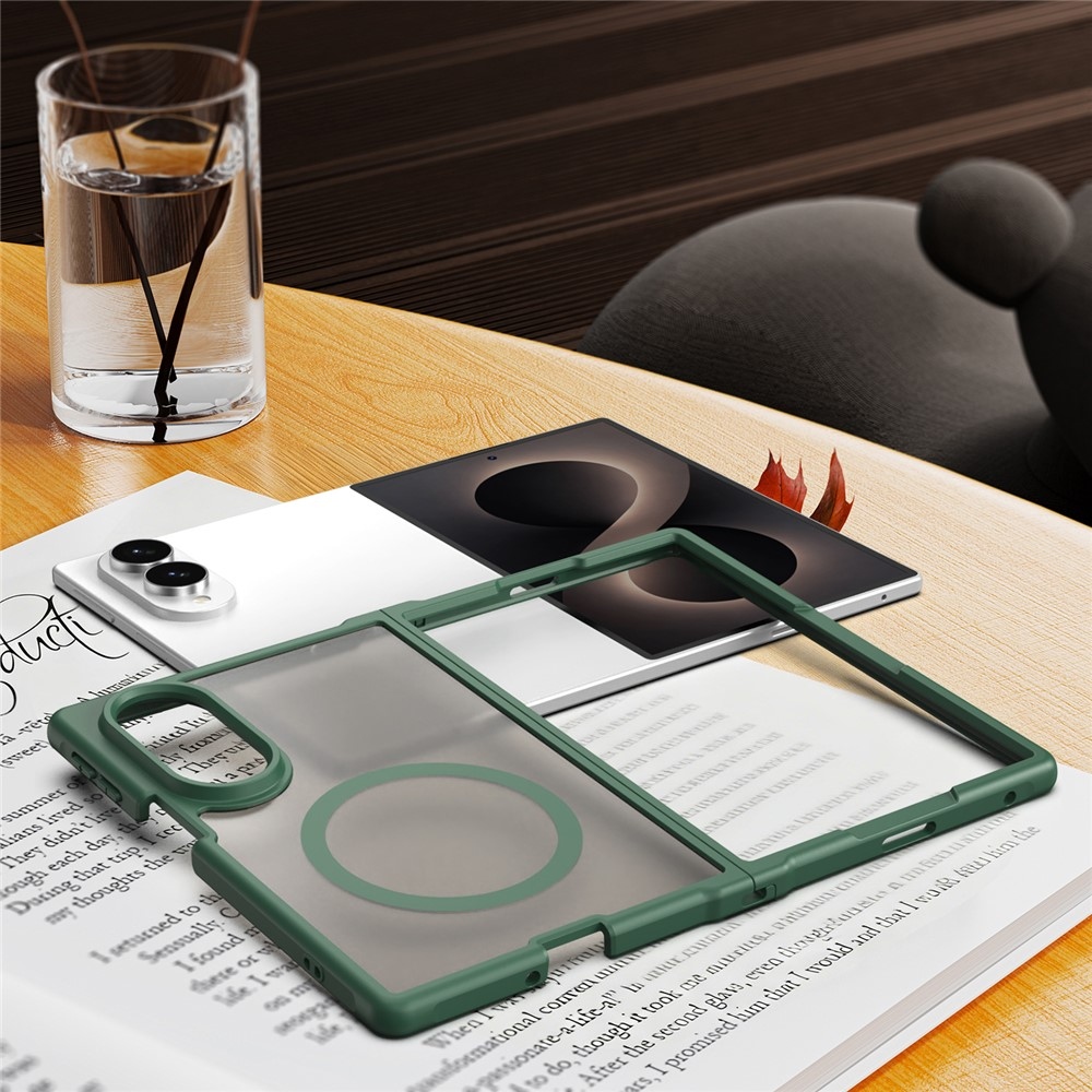 Case matný gelový obal s MagSafe na Samsung Galaxy Z Fold8 5G - zelený