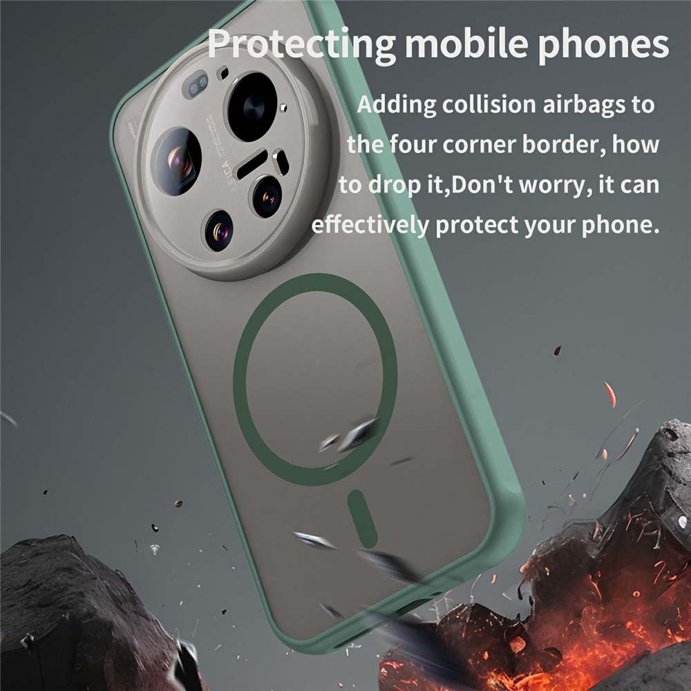 Case matný gelový obal s MagSafe na Xiaomi 17 Ultra - zelený