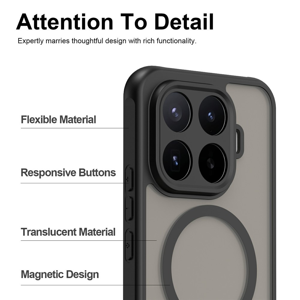 Case matný gelový obal s MagSafe na Xiaomi 17T Pro - černý