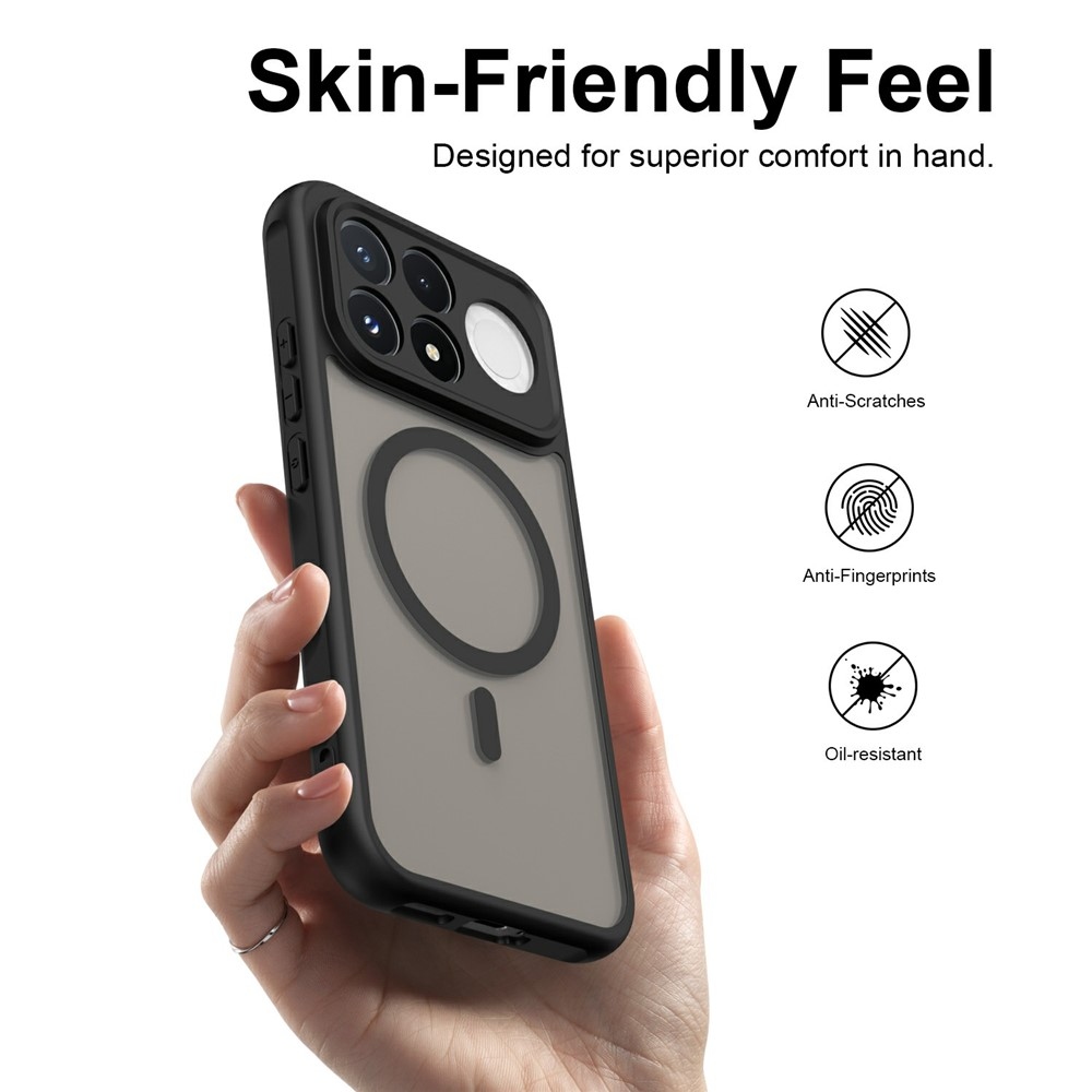Case matný gelový obal s MagSafe na Xiaomi Poco F9 Pro 5G - černý