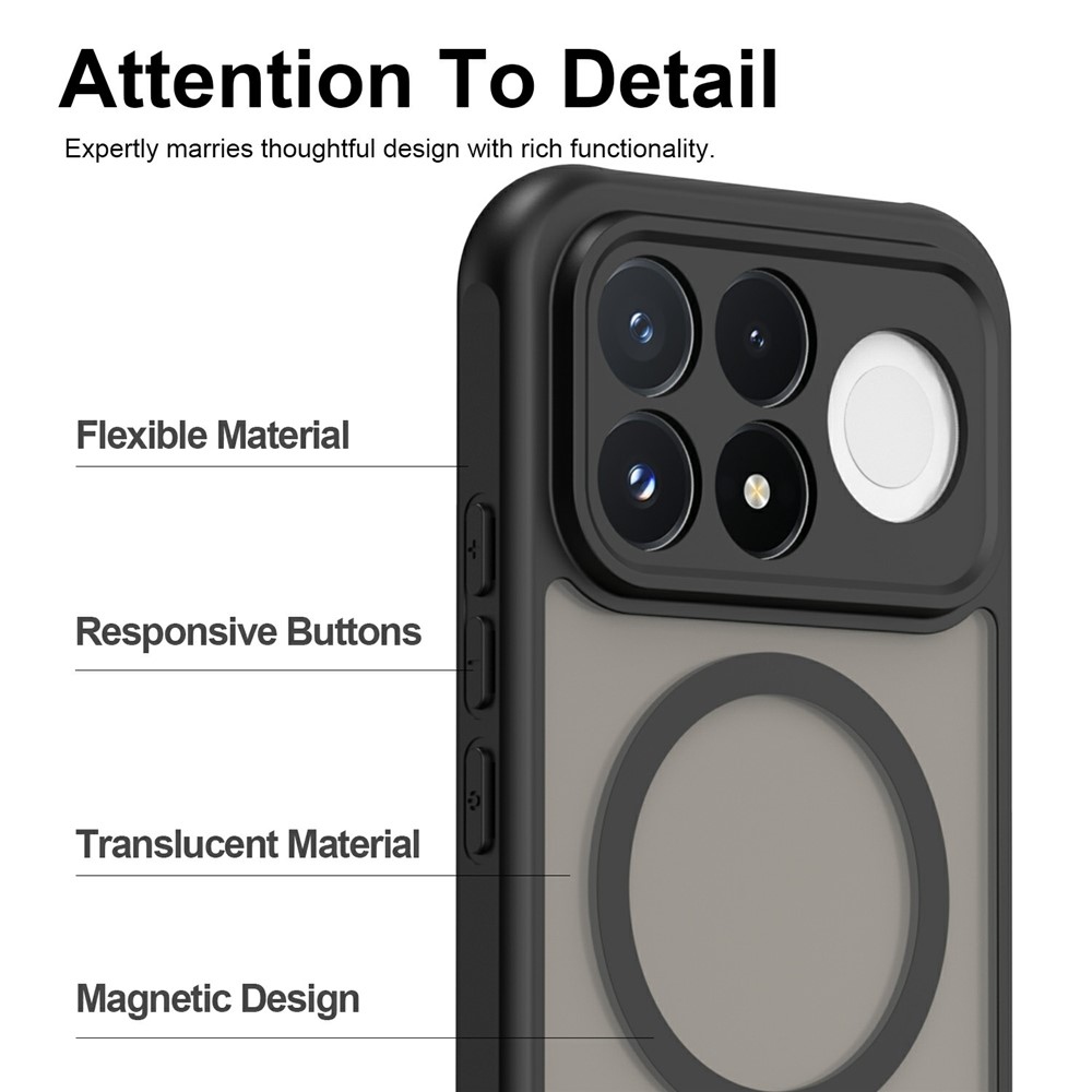 Case matný gelový obal s MagSafe na Xiaomi Poco F9 Pro 5G - černý