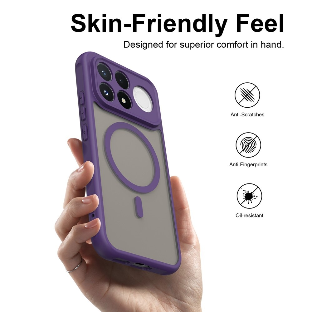 Case matný gelový obal s MagSafe na Xiaomi Poco F9 Pro 5G - fialový