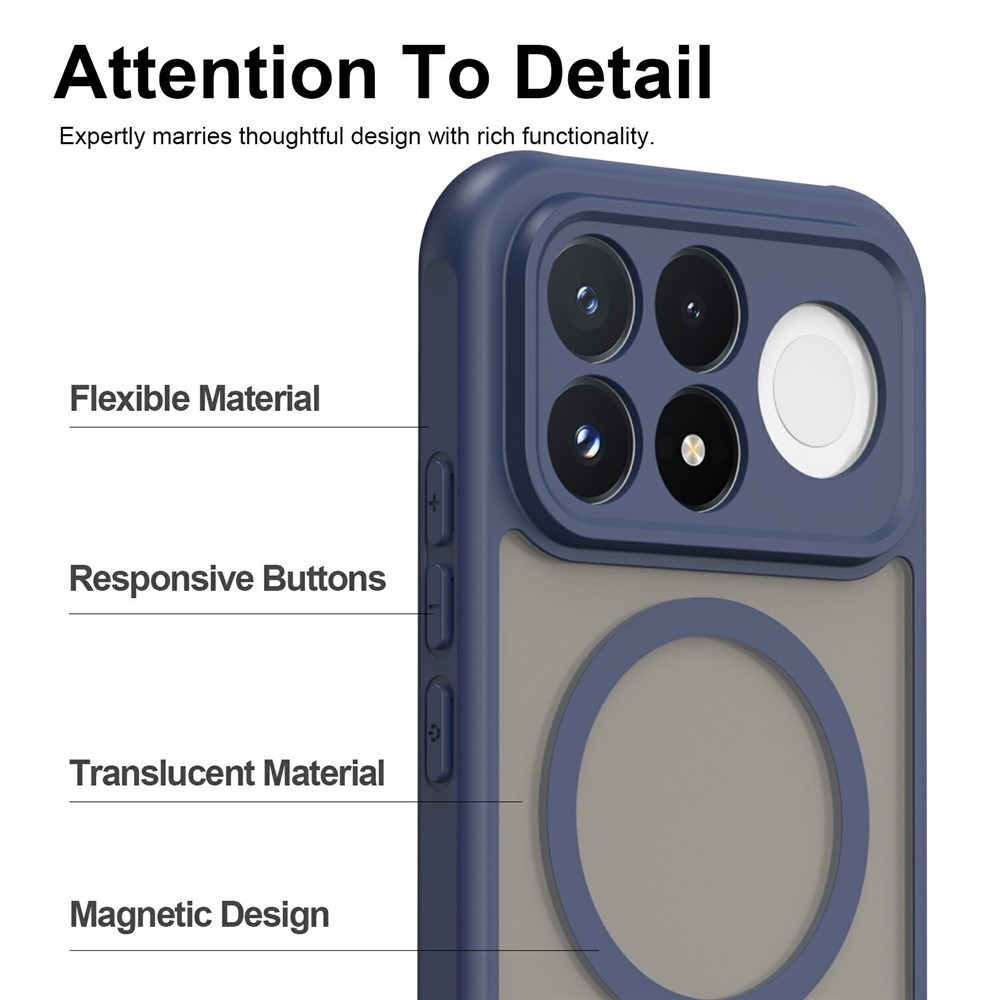 Case matný gelový obal s MagSafe na Xiaomi Poco F9 Pro 5G - modrý