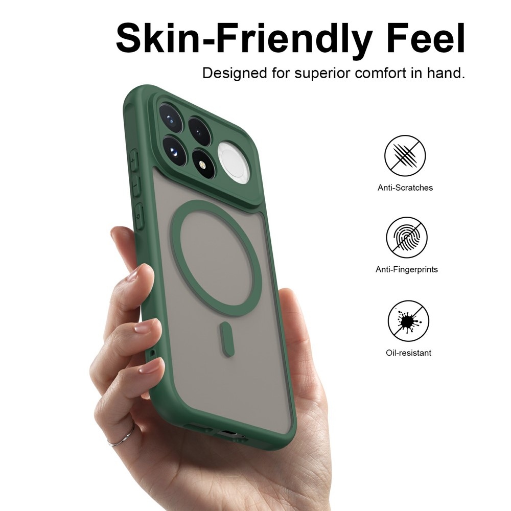 Case matný gelový obal s MagSafe na Xiaomi Poco F9 Pro 5G - zelený