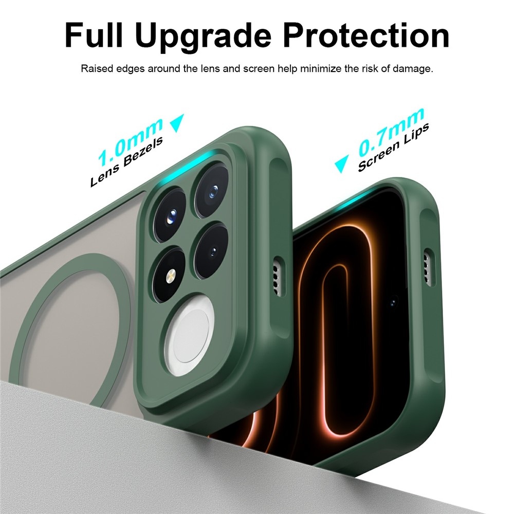 Case matný gelový obal s MagSafe na Xiaomi Poco F9 Pro 5G - zelený