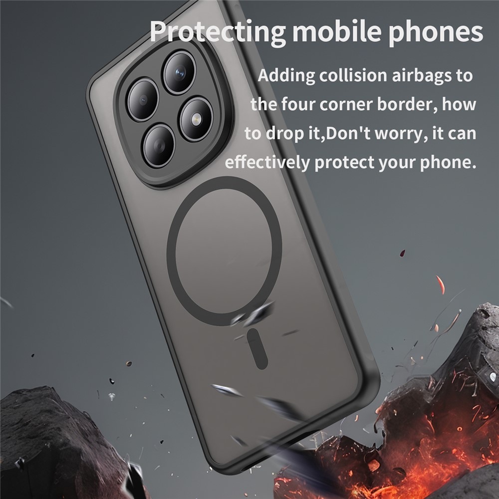 Case matný gelový obal s MagSafe na Xiaomi Poco M8 5G/Redmi Note 15 5G/Note 15 4G - černý