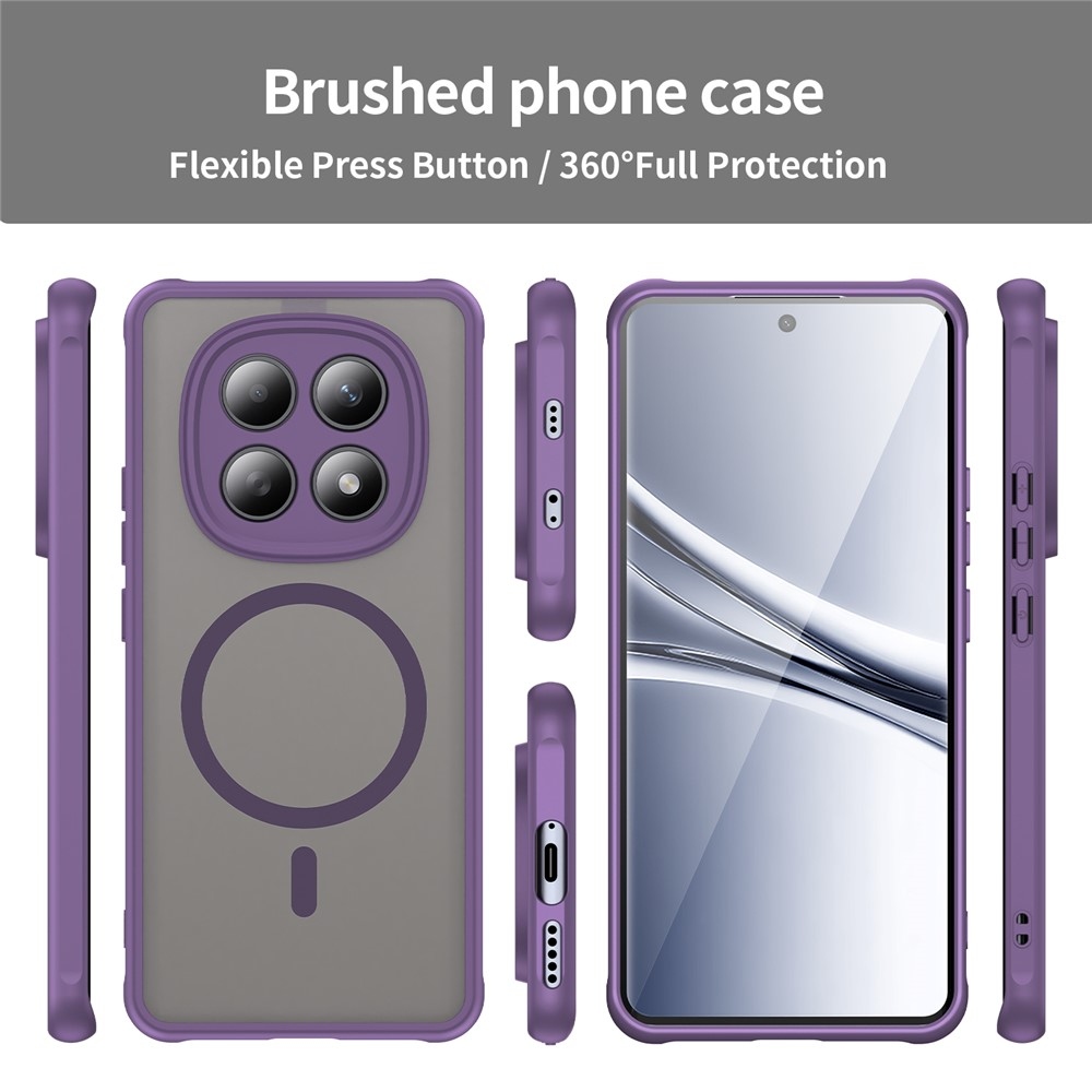 Case matný gelový obal s MagSafe na Xiaomi Poco M8 5G/Redmi Note 15 5G/Note 15 4G - fialový