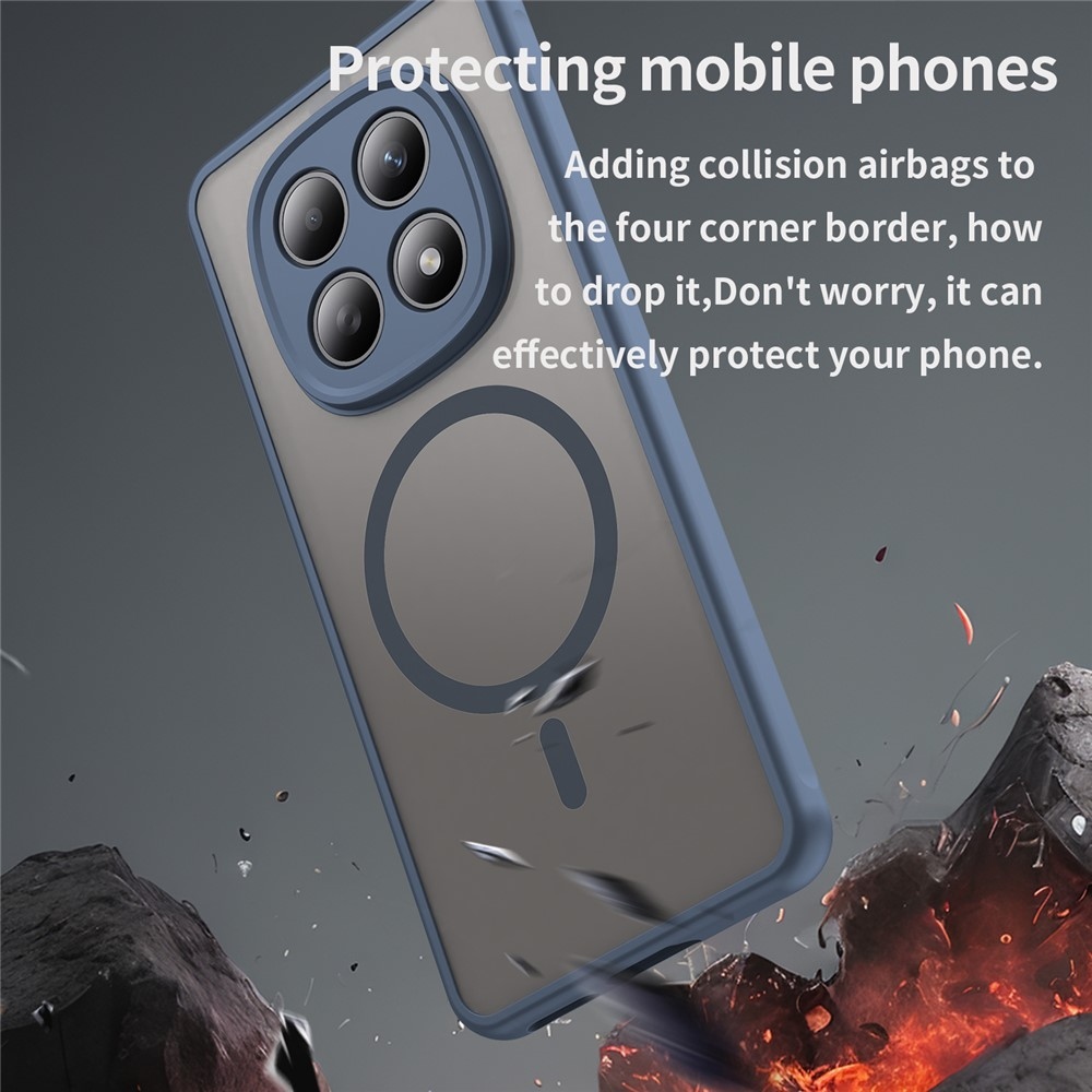 Case matný gelový obal s MagSafe na Xiaomi Poco M8 5G/Redmi Note 15 5G/Note 15 4G - modrý