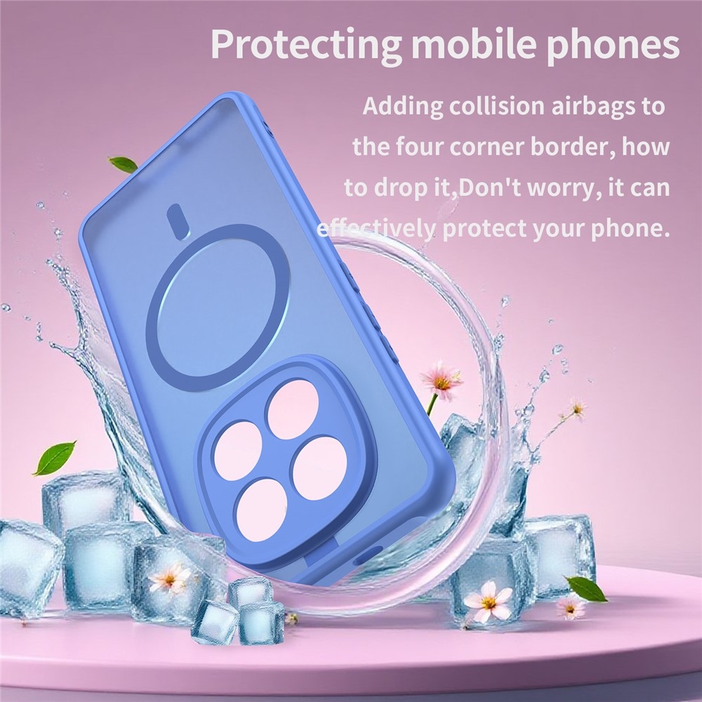 Case matný gelový obal s MagSafe na Xiaomi Poco M8 5G/Redmi Note 15 5G/Note 15 4G - světlemodrý