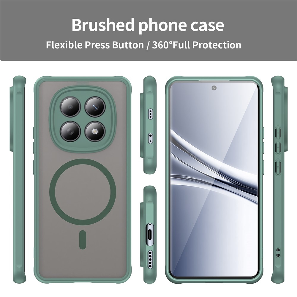 Case matný gelový obal s MagSafe na Xiaomi Poco M8 5G/Redmi Note 15 5G/Note 15 4G - zelený