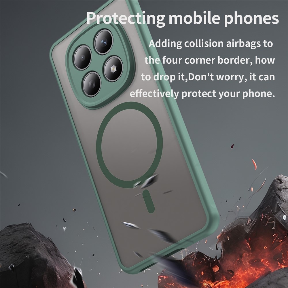 Case matný gelový obal s MagSafe na Xiaomi Poco M8 5G/Redmi Note 15 5G/Note 15 4G - zelený