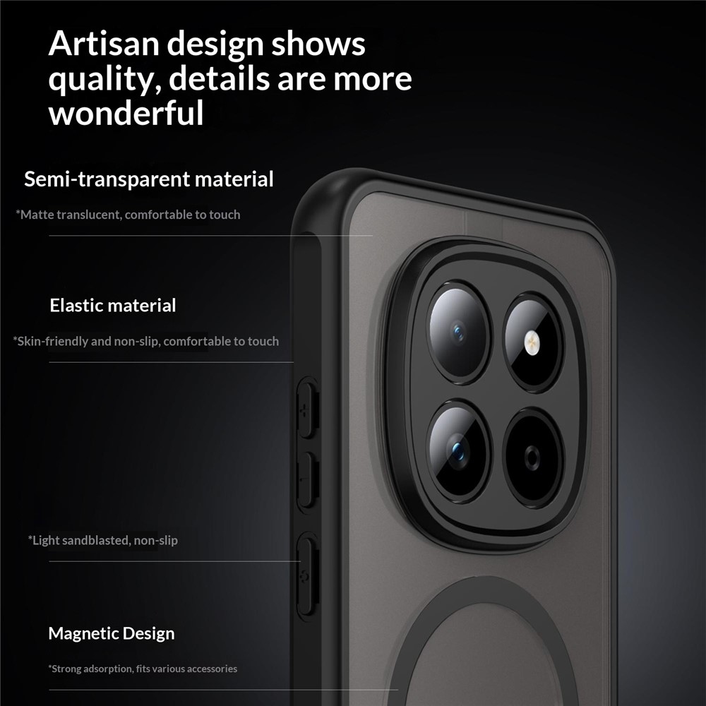 Case matný gelový obal s MagSafe na Xiaomi Redmi Note 15 Pro 5G - černý