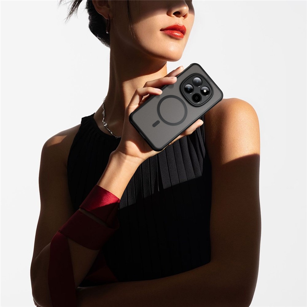 Case matný gelový obal s MagSafe na Xiaomi Redmi Note 15 Pro 5G - černý