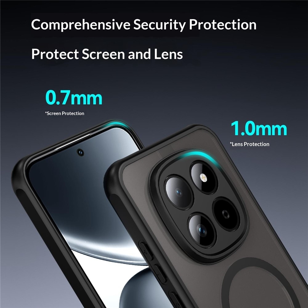 Case matný gelový obal s MagSafe na Xiaomi Redmi Note 15 Pro 5G - černý