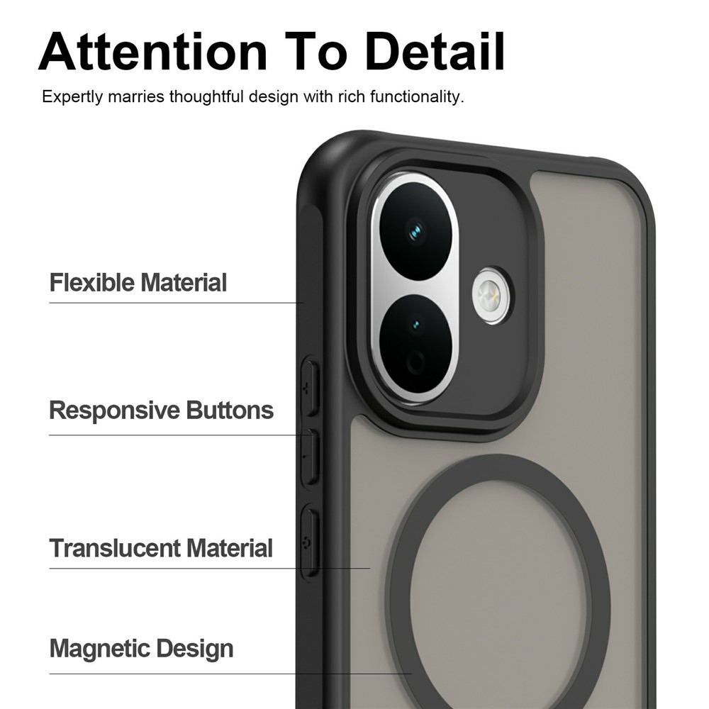 Case matný gelový obal s MagSafe na Xiaomi Redmi Note 17 Pro 5G - černý