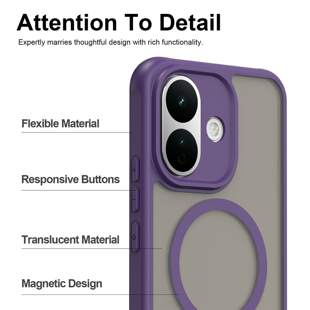 Case matný gelový obal s MagSafe na Xiaomi Redmi Note 17 Pro 5G - fialový
