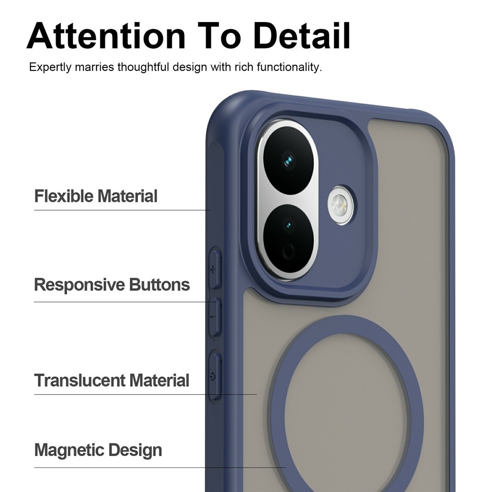Case matný gelový obal s MagSafe na Xiaomi Redmi Note 17 Pro 5G - modrý
